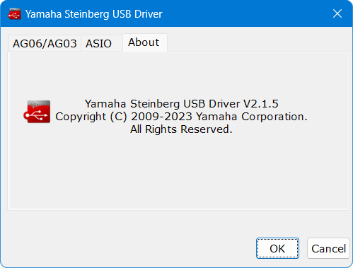 Yamaha Steinverg USB Driver が開いた
